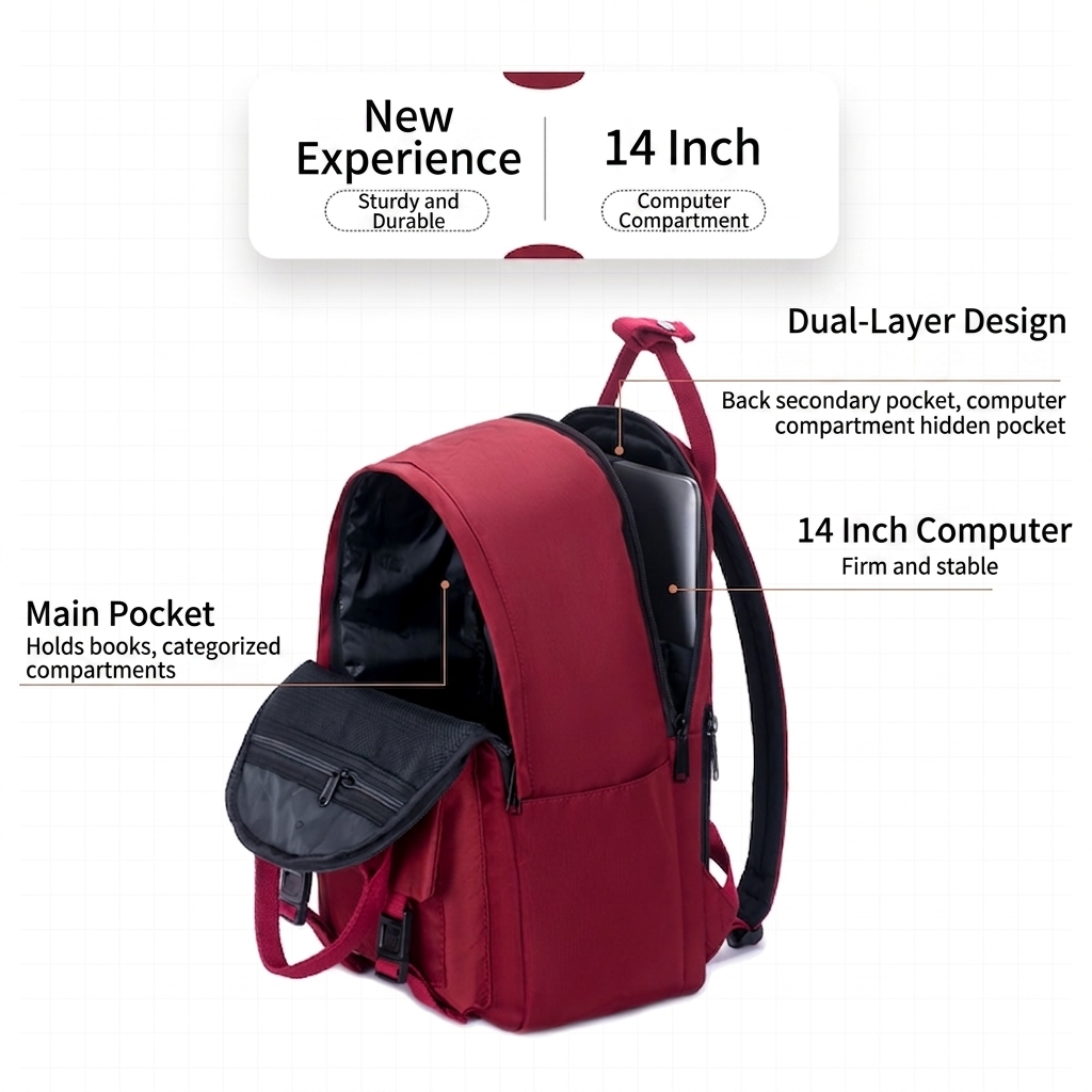 #9525 17" Wholesale Back Pack Basic Backpack for adult Lightweight Outdoor Travel Bookbags