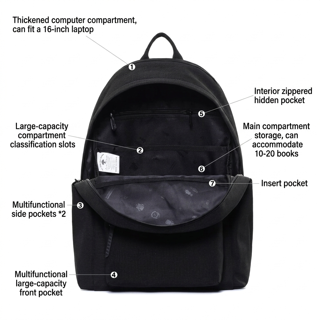 #9233 17" Wholesale Back Pack Basic Backpack for adult Lightweight Outdoor Travel Bookbags