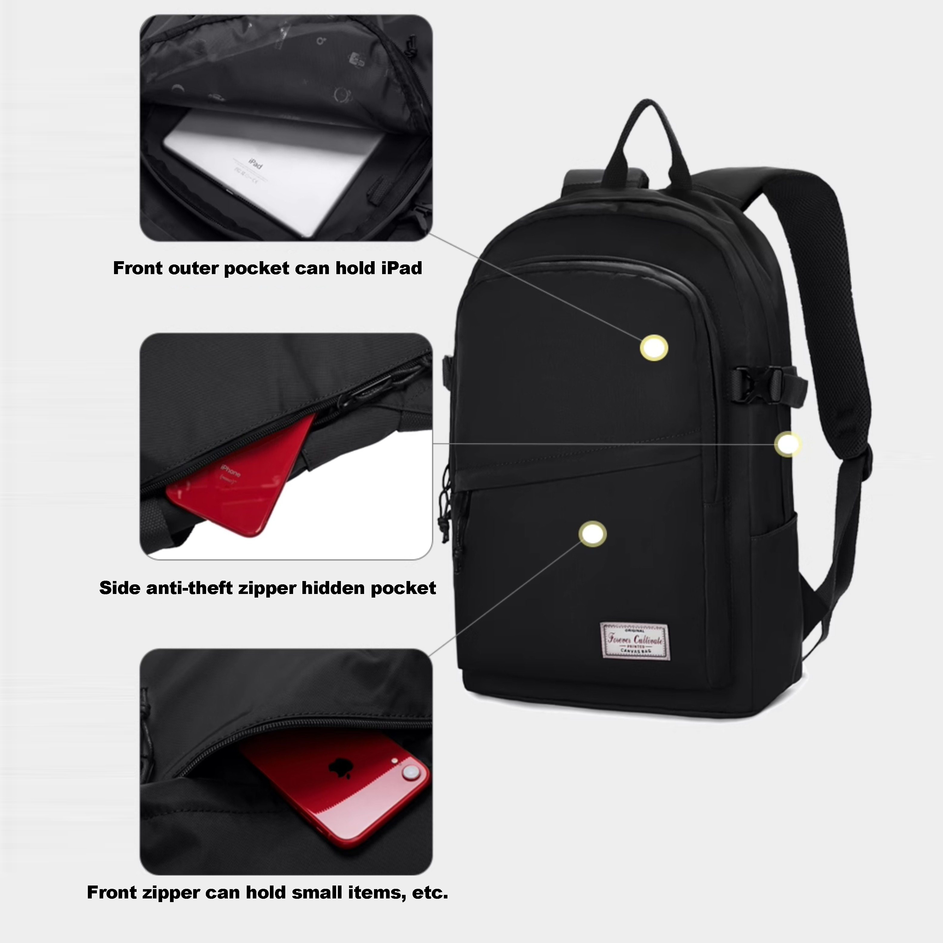 #9065 17" Wholesale Back Pack Basic Backpack for adult Lightweight Outdoor Travel Bookbags