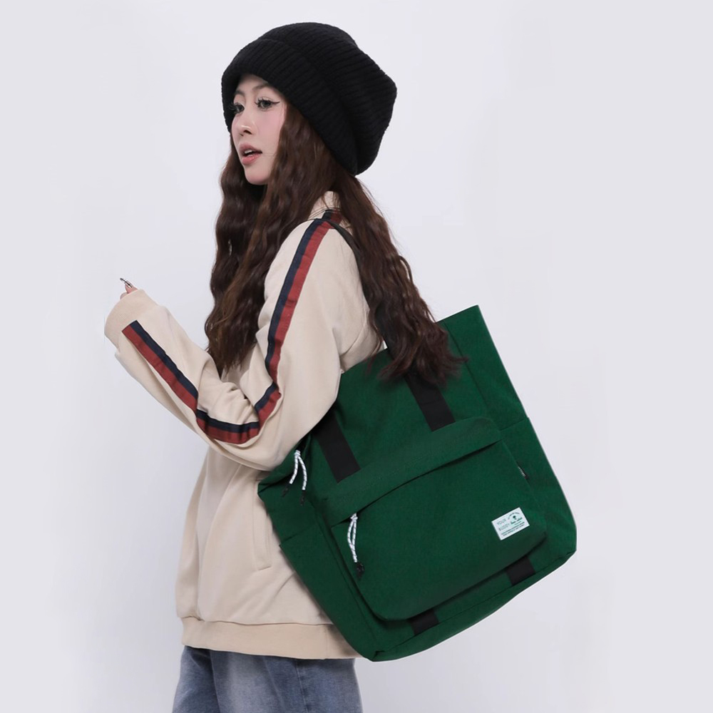 Wholesale Large Capacity Zippered Tote Shopping Bag Fits Laptop