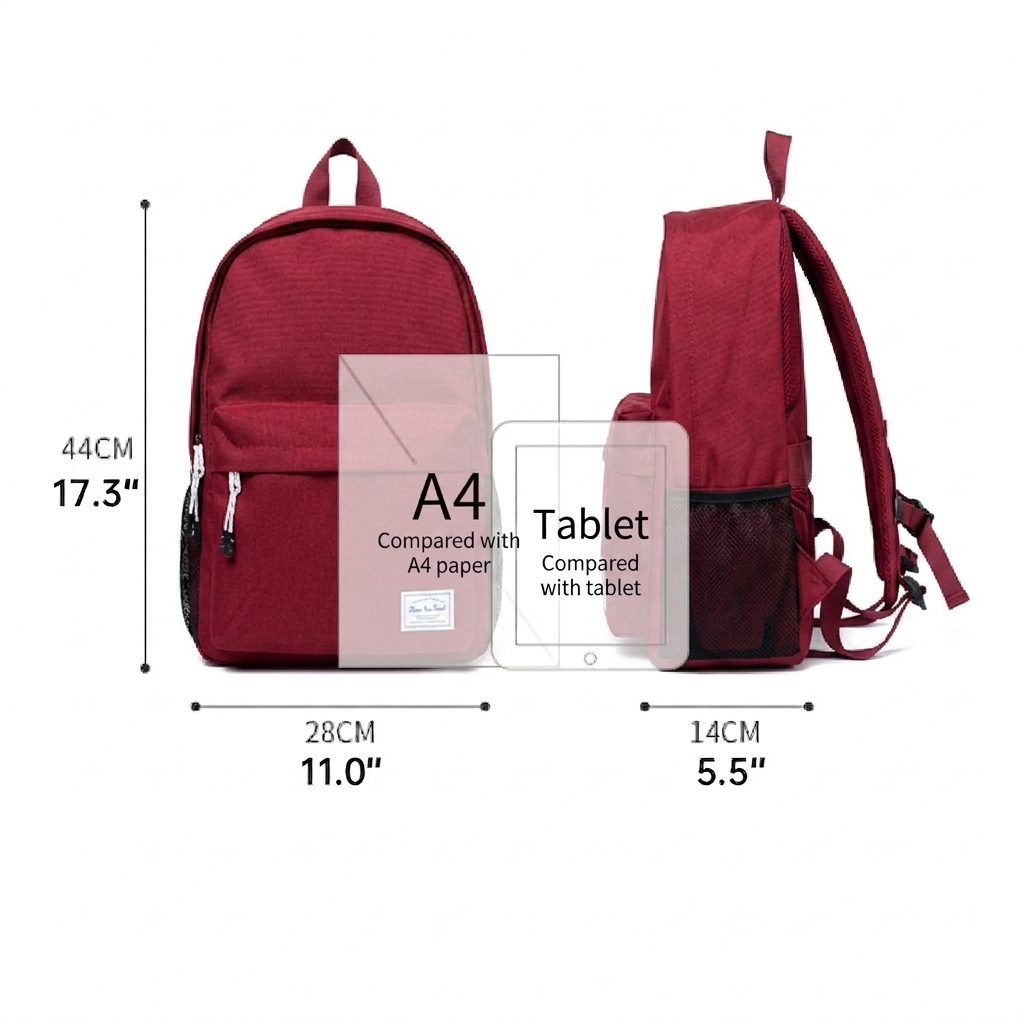 #9525 17" Wholesale Back Pack Basic Backpack for adult Lightweight Outdoor Travel Bookbags