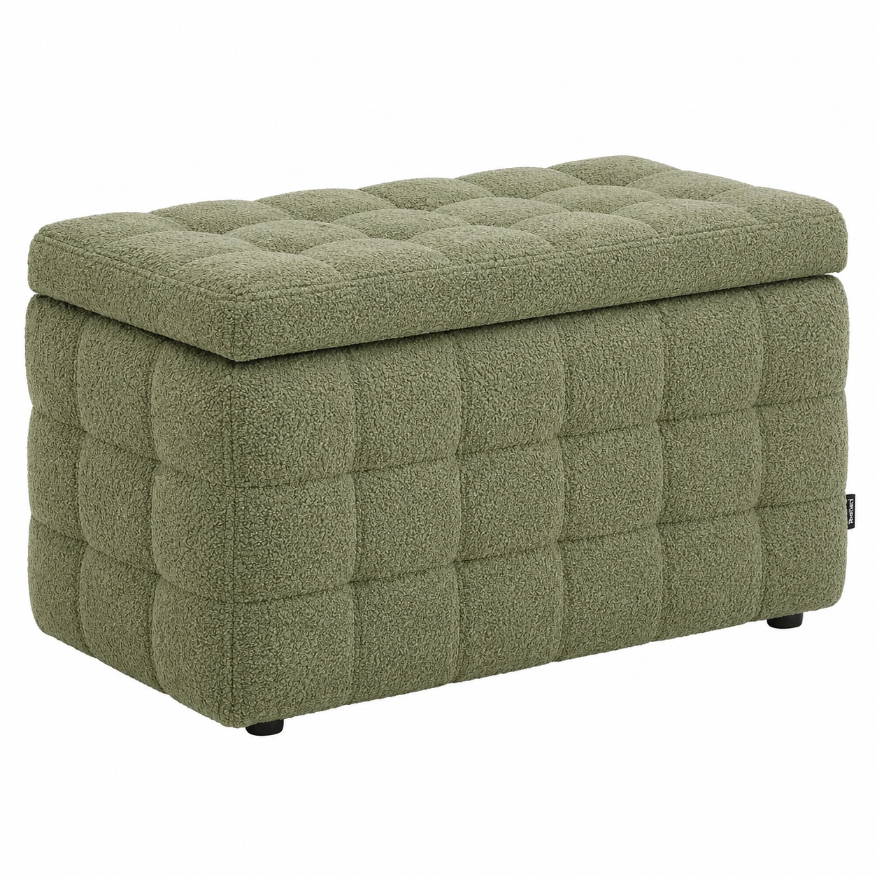 Banco Ottomano con Almacenaje Modular Boucle Verde Oliva-furneza