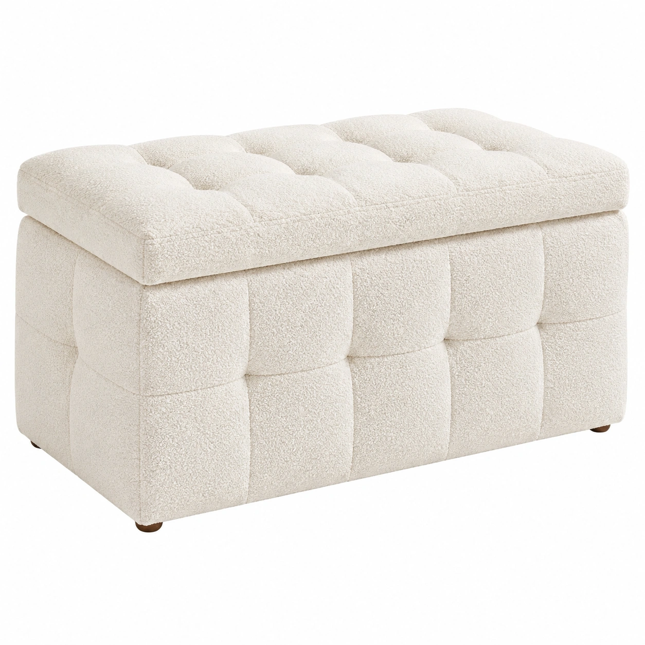 Banco Ottomano con Almacenaje Boucle Moderno para Dormitorio y Salon-furneza