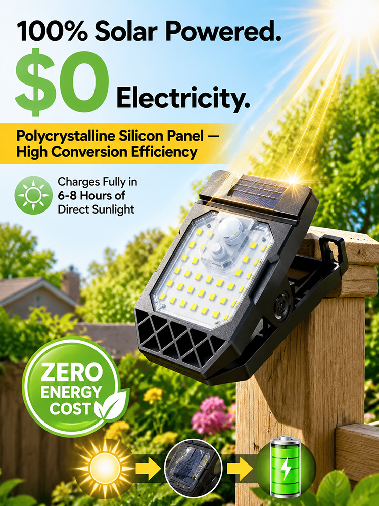Solar-Powered Clip-On Garden Lights