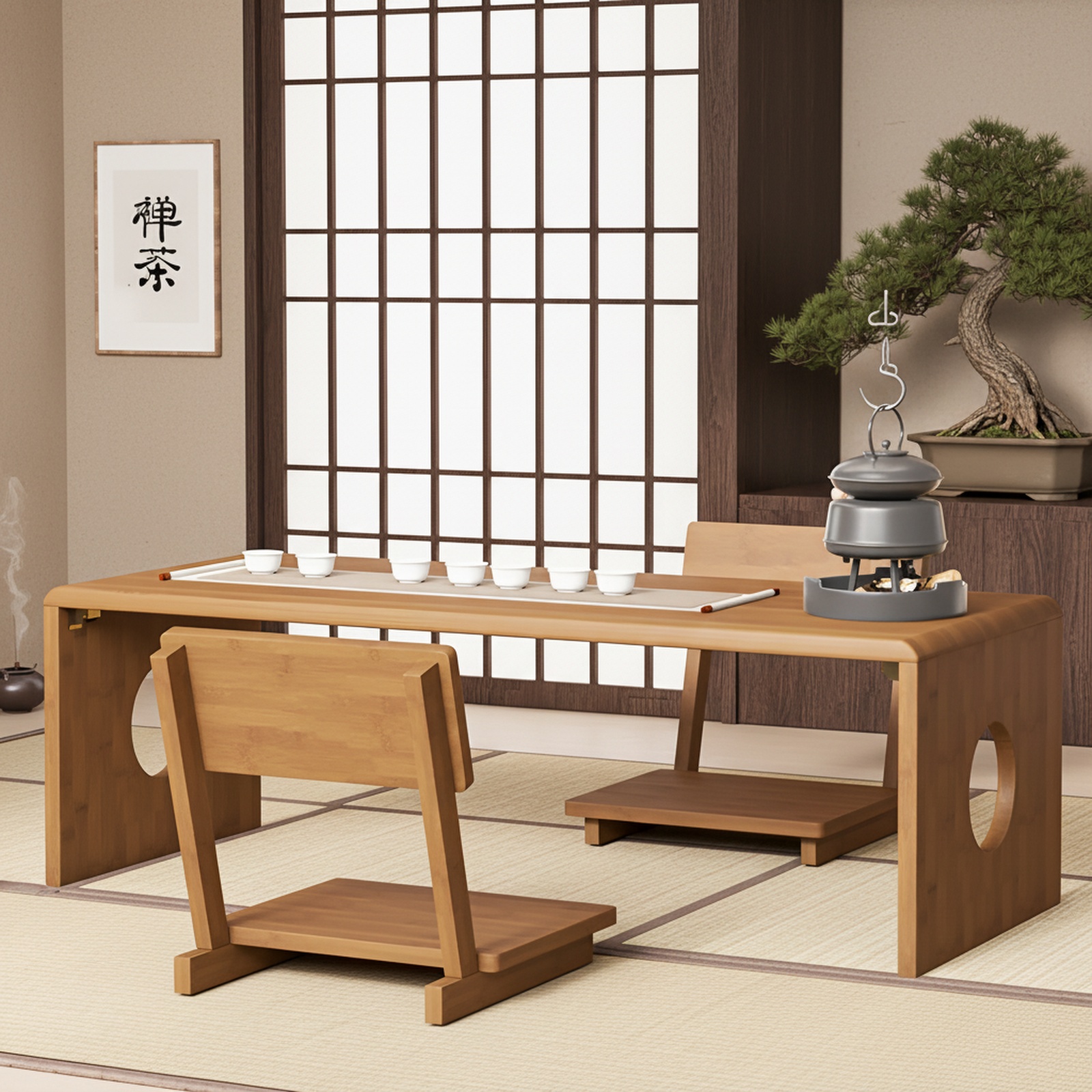 Bedroom folding low table for tea and reading
