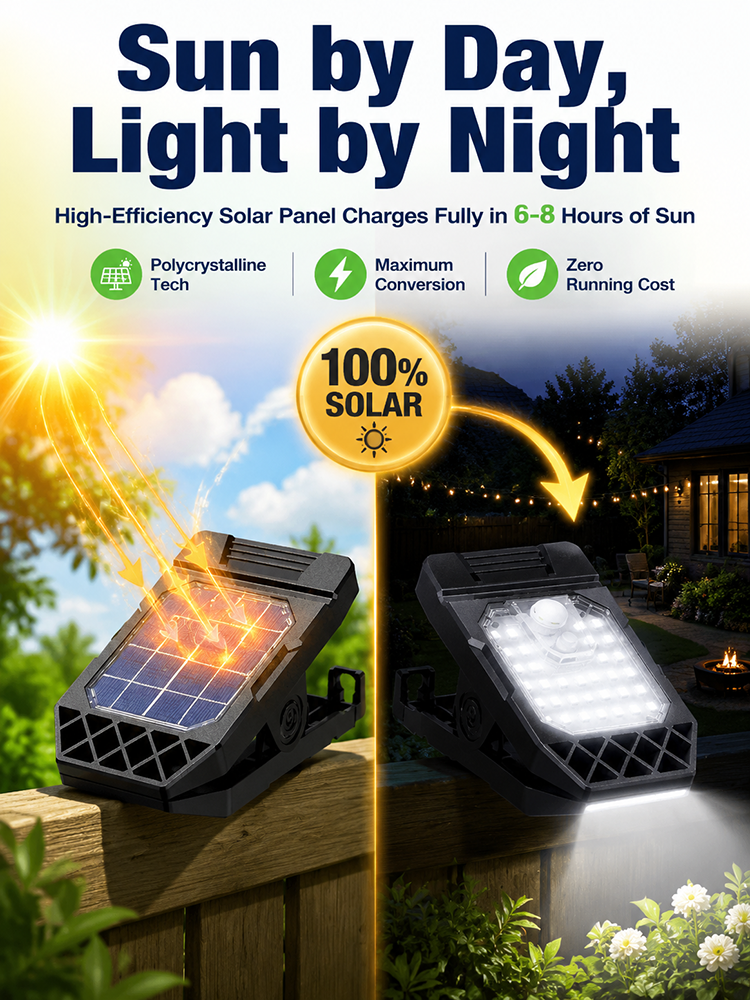Solar-Powered Clip-On Garden Lights