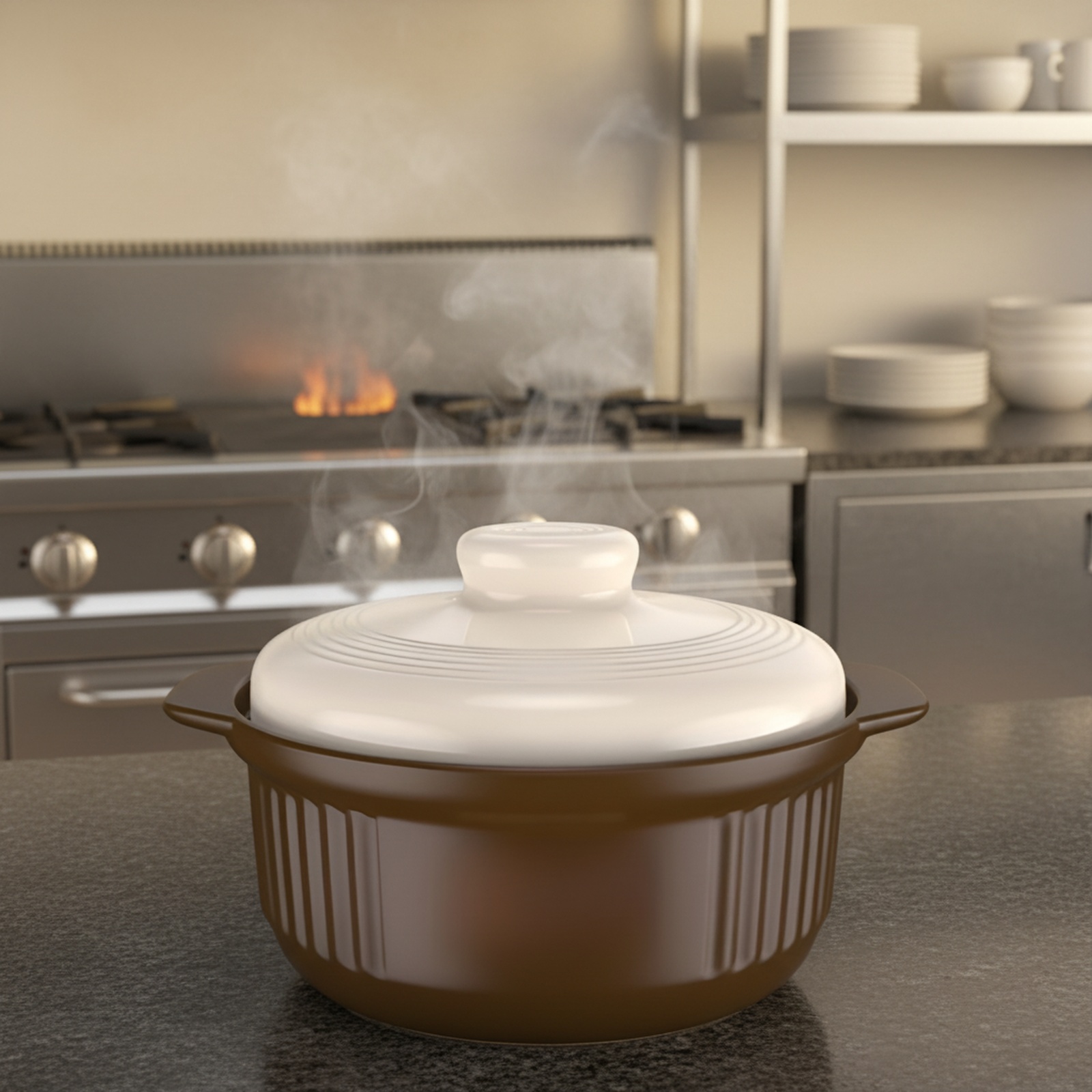 Set of heat-resistant clay pots in sizes 6, 8, and 9