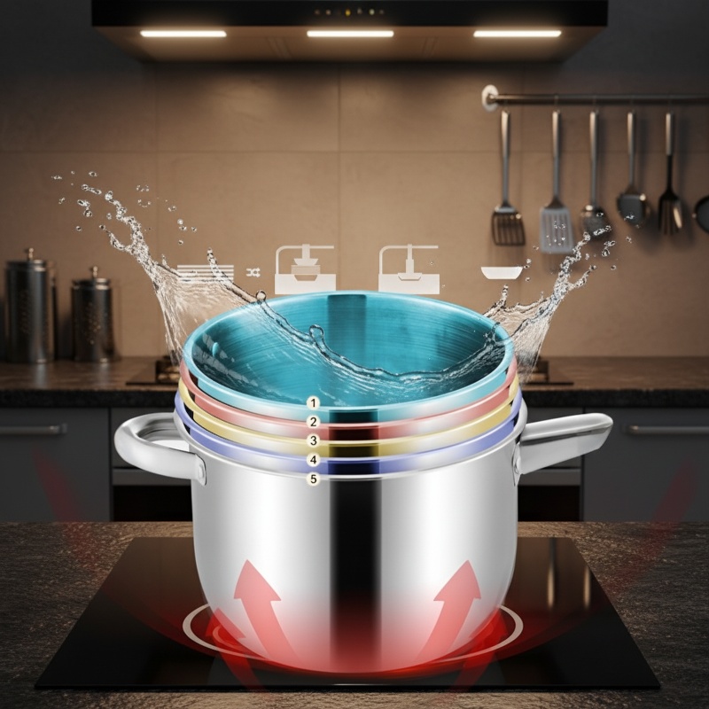 Family-sized stainless steel fryer for kitchen