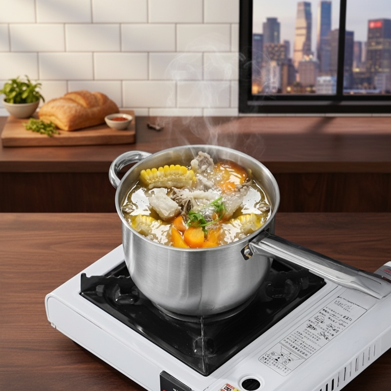 Durable household fryer made of stainless steel