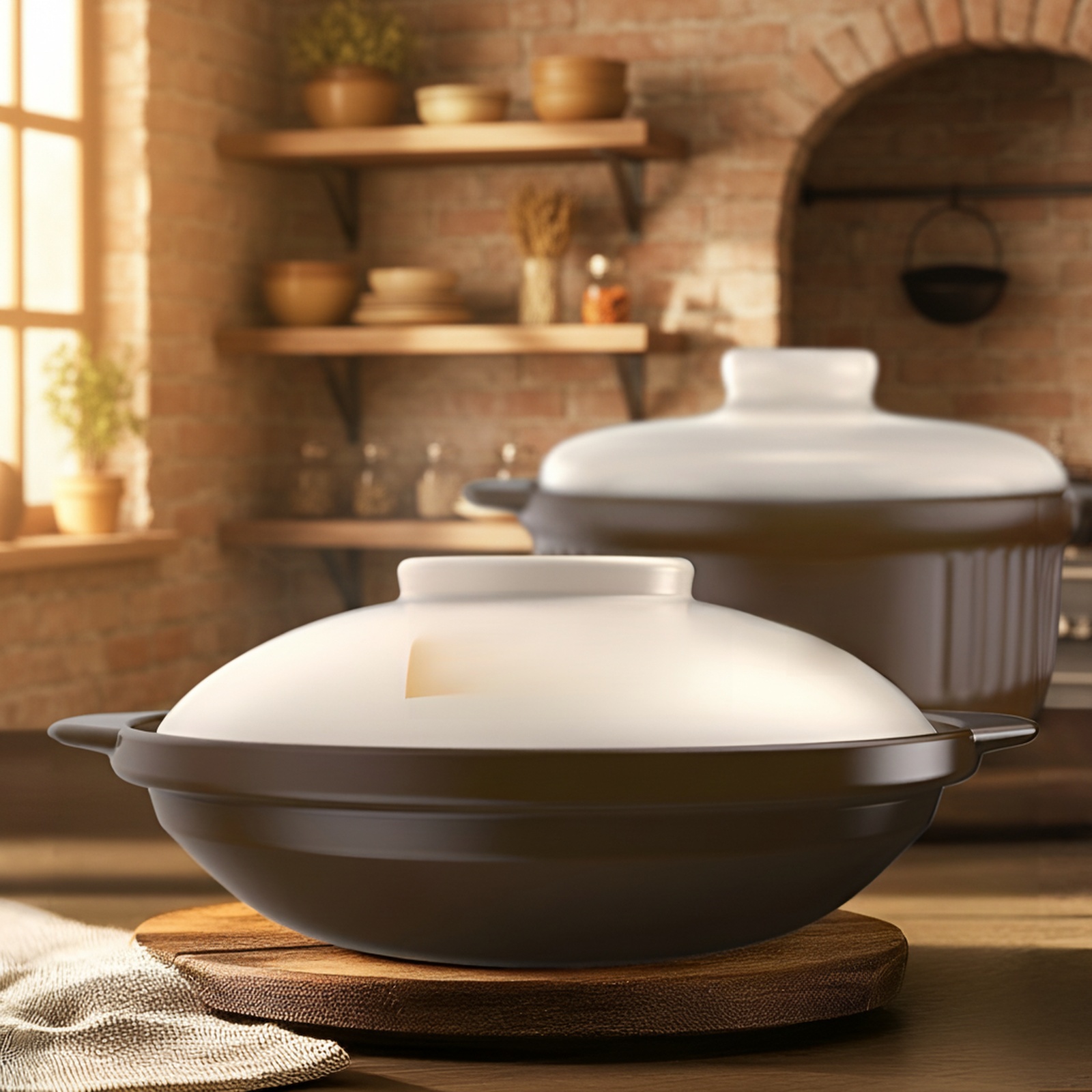 Durable clay pot for open flame and gas stove cooking