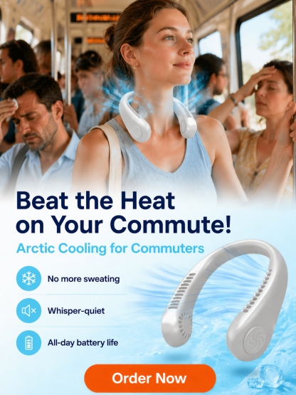 [Instantly Drops to 90° N] Hurricane-Grade Neck Fan