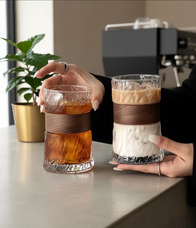 Eco-friendly heat-insulating bamboo sleeve glass cup