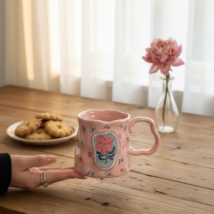 Elegant coffee mug with comfortable handle