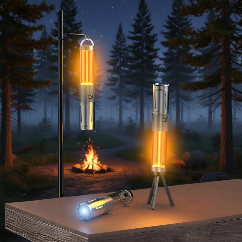 Waterproof camping light with long-lasting battery