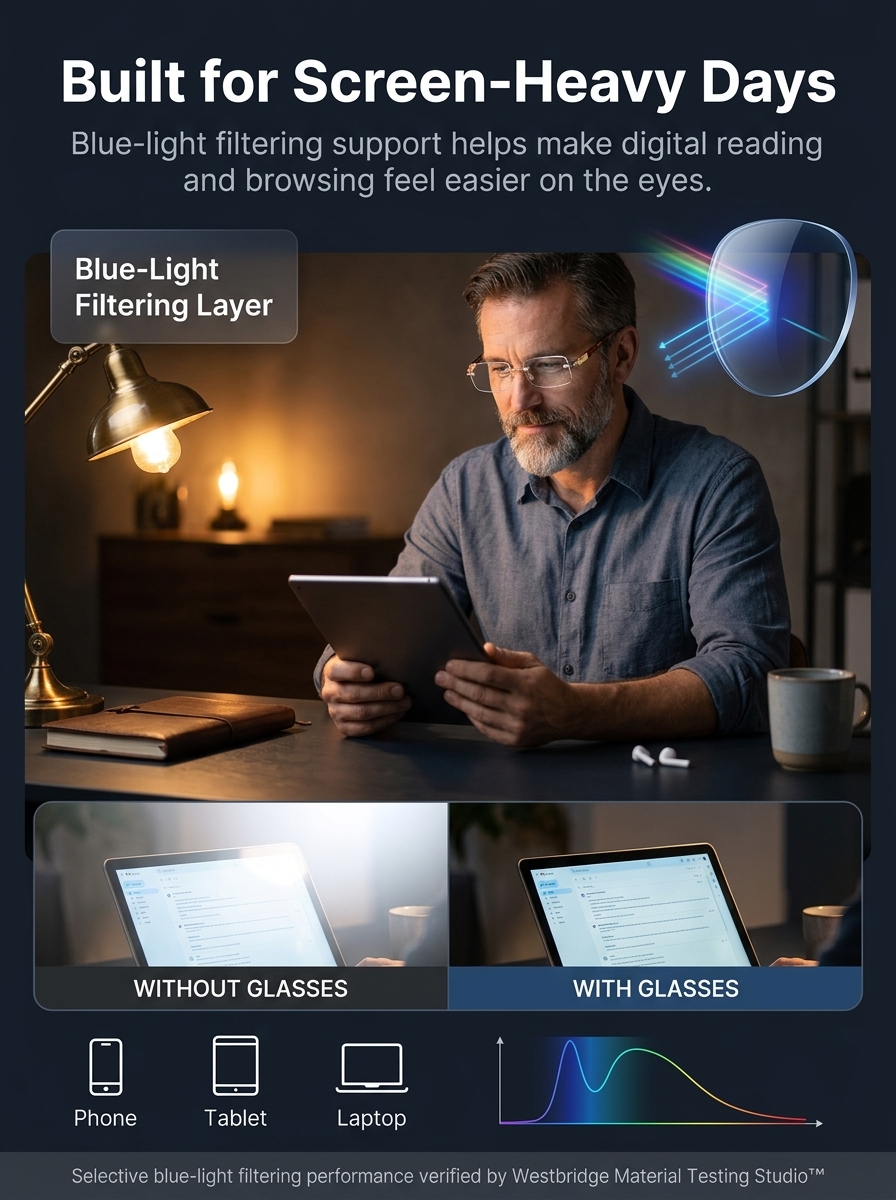 [Fashion Pairings] Ultra-Lightweight, Blue Light-Blocking Reading Glasses with Variable Focal Length
