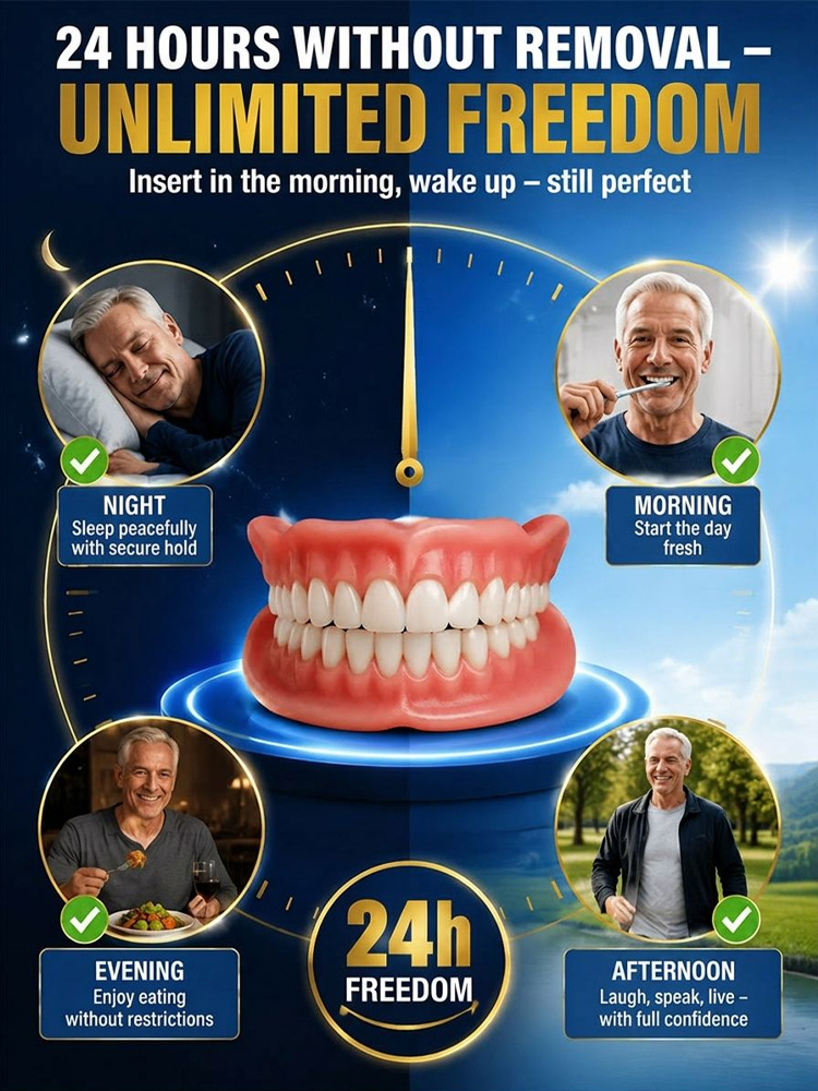 [Can Be Worn While Sleeping] Next-Gen Smart Soft Silicone Full Dentures: Ready to Wear in 30 Seconds