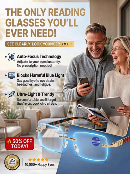 [Fashion Pairings] Ultra-Lightweight, Blue Light-Blocking Reading Glasses with Variable Focal Length