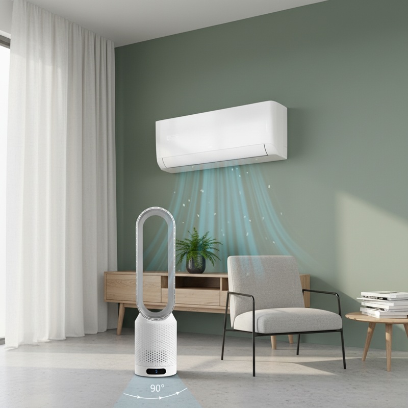 Quiet floor fan for bedroom use
