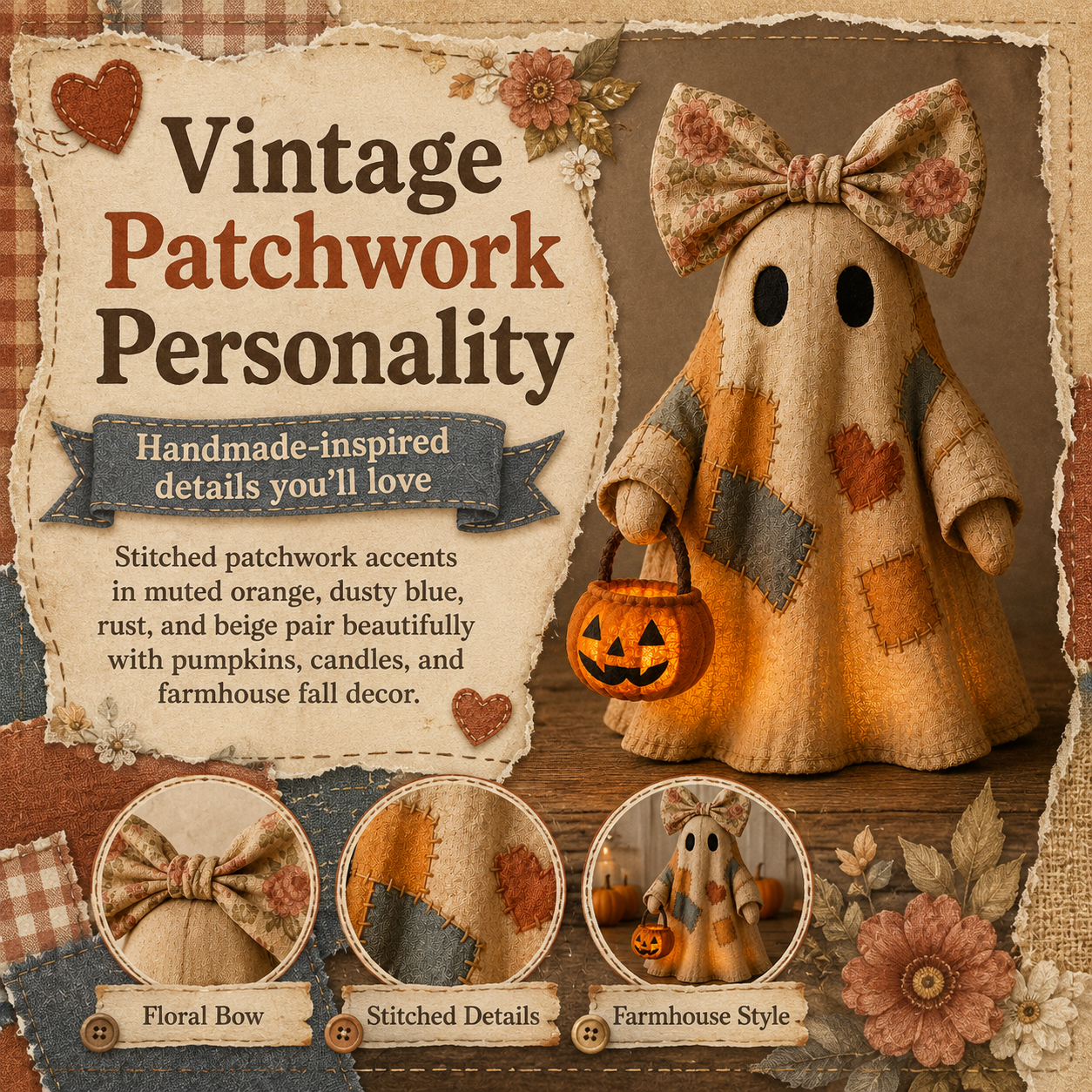 ⚡️Last Day 60% OFF-Lighted Vintage Patchwork Ghost