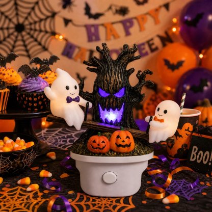 🔥HOT SALE 49% OFF - 🎃👻Animated Seesaw Ghost Plug In LED Night Light