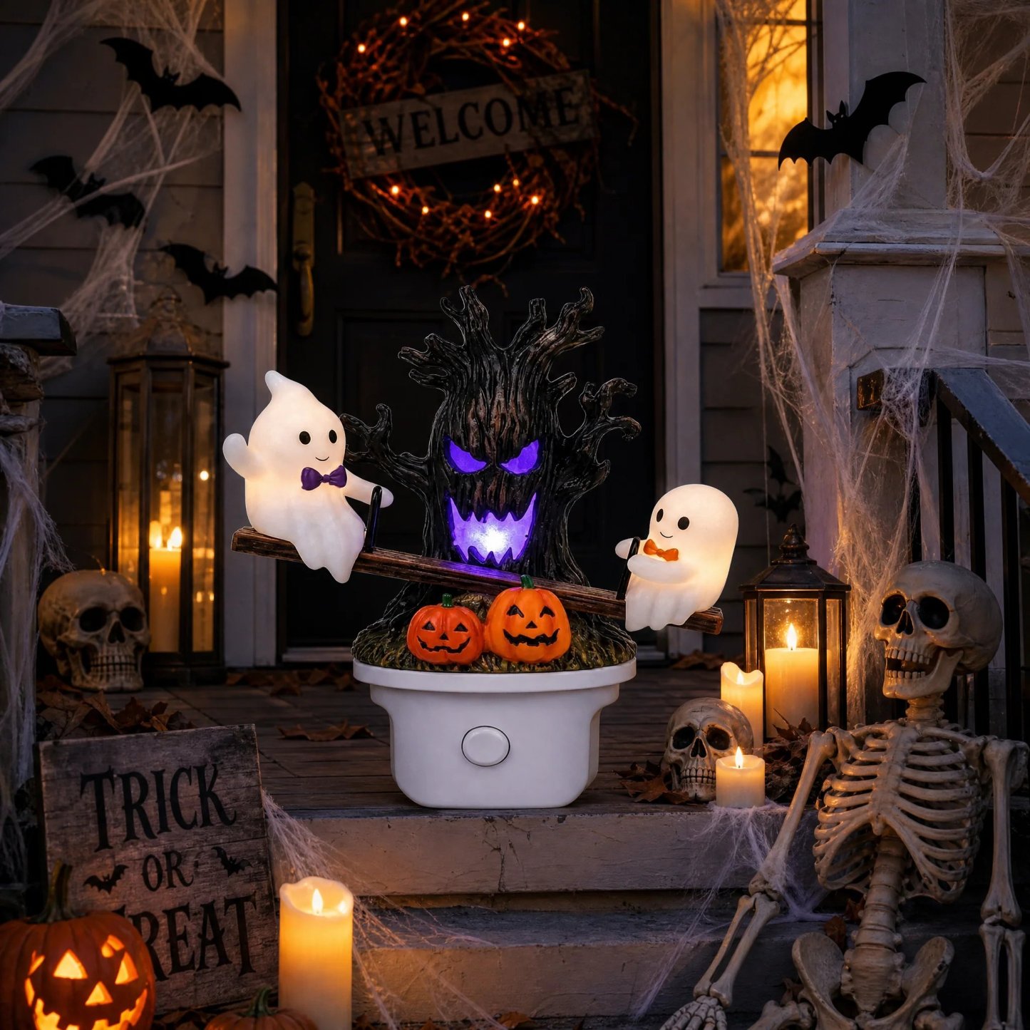 🔥HOT SALE 49% OFF - 🎃👻Animated Seesaw Ghost Plug In LED Night Light
