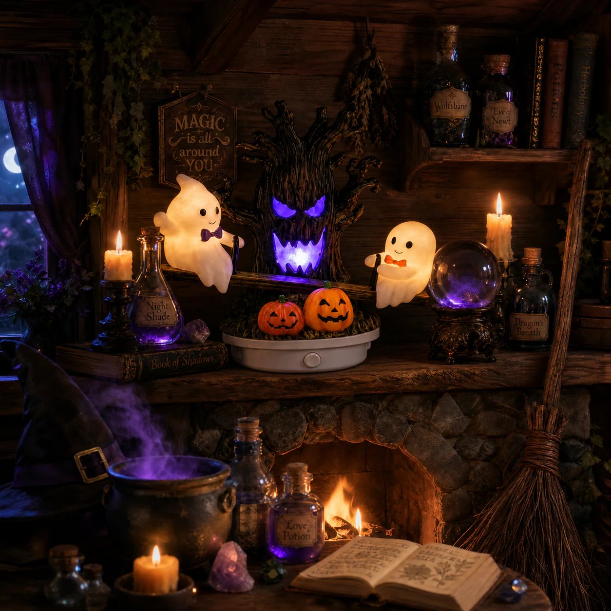 🔥HOT SALE 49% OFF - 🎃👻Animated Seesaw Ghost Plug In LED Night Light