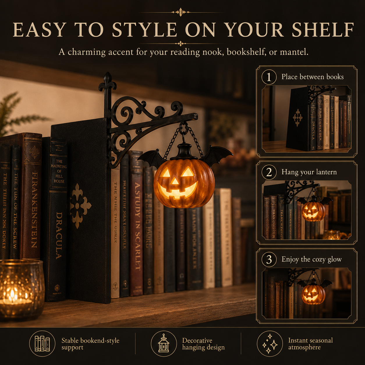 🎃Halloween Early Bird Special Sale 49% OFF-Halloween Library Shelf Lantern
