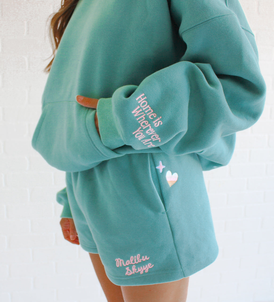 Home is Wherever You Are Shorts - Evergreen