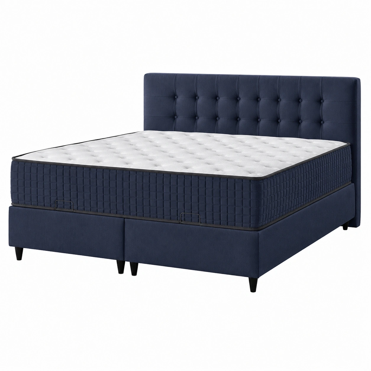Polsterbett 180x200 cm Doppelbett Stoffbett mit Kopfteil und Taschenfederkern Matratze-livexoia 