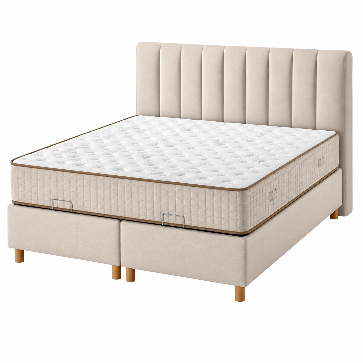 Polsterbett 180x200 cm Doppelbett mit Kopfteil Stoffbezug modern Bettgestell Schlafzimmer gross-livexoia 