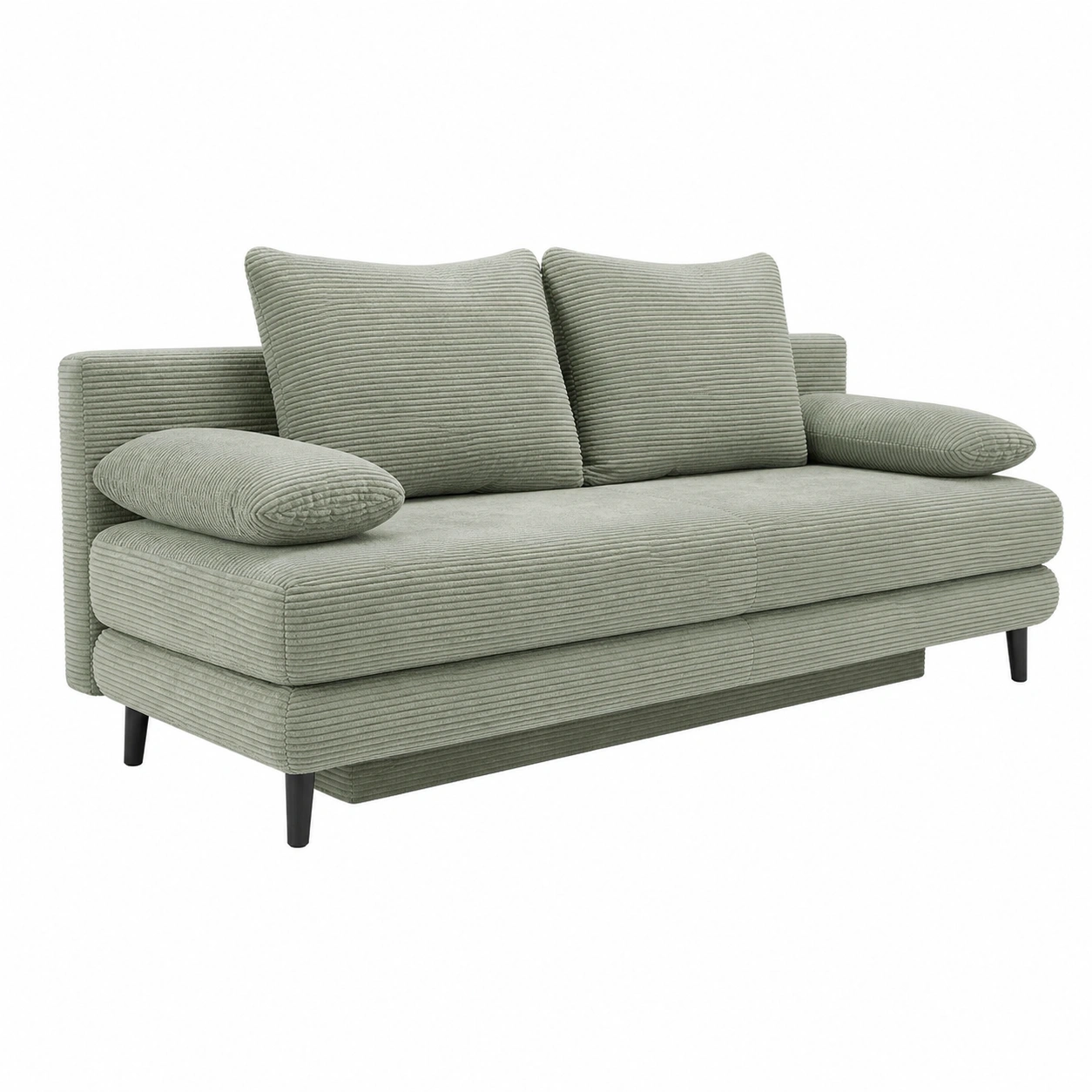 Schlafsofa 2-Sitzer mit Rueckenkissen Cordoptik Microfaser B/H/T ca 202x74x99 cm-livexoia 