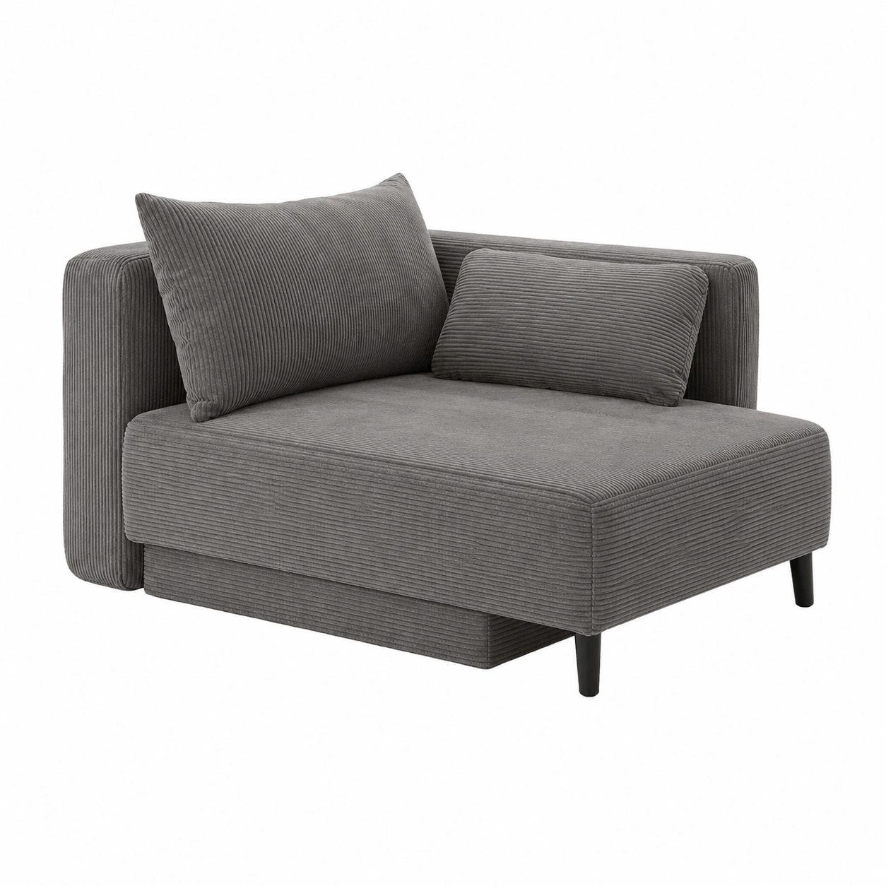 Modernes Recamiere Sofa aus Microfaser Cord Grau 155 x 73 x 81 cm-livexoia 