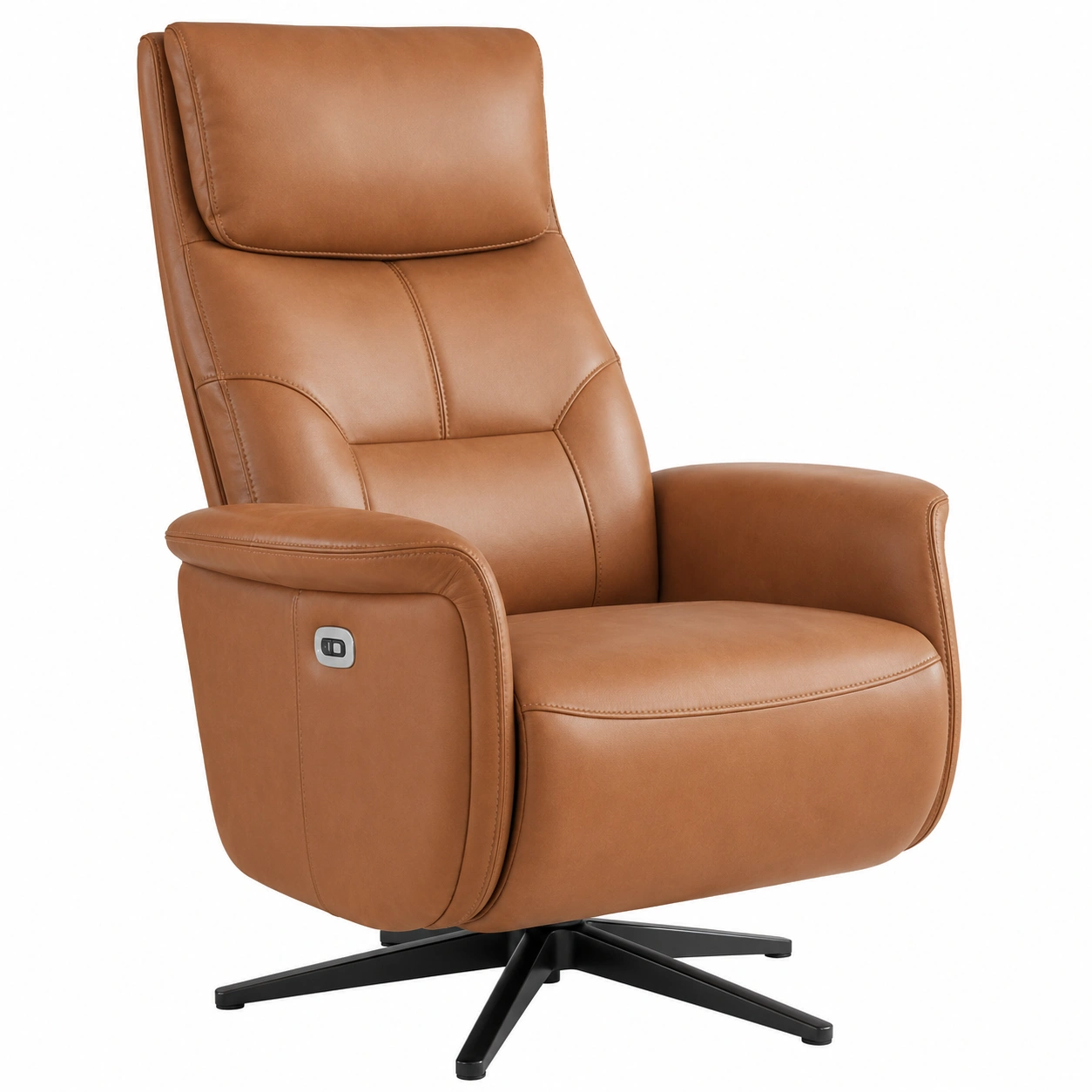 Relaxsessel mit Drehfunktion und verstellbarer Rueckenlehne Braun Microfaser B/H/T ca 83x113x85 cm-livexoia 