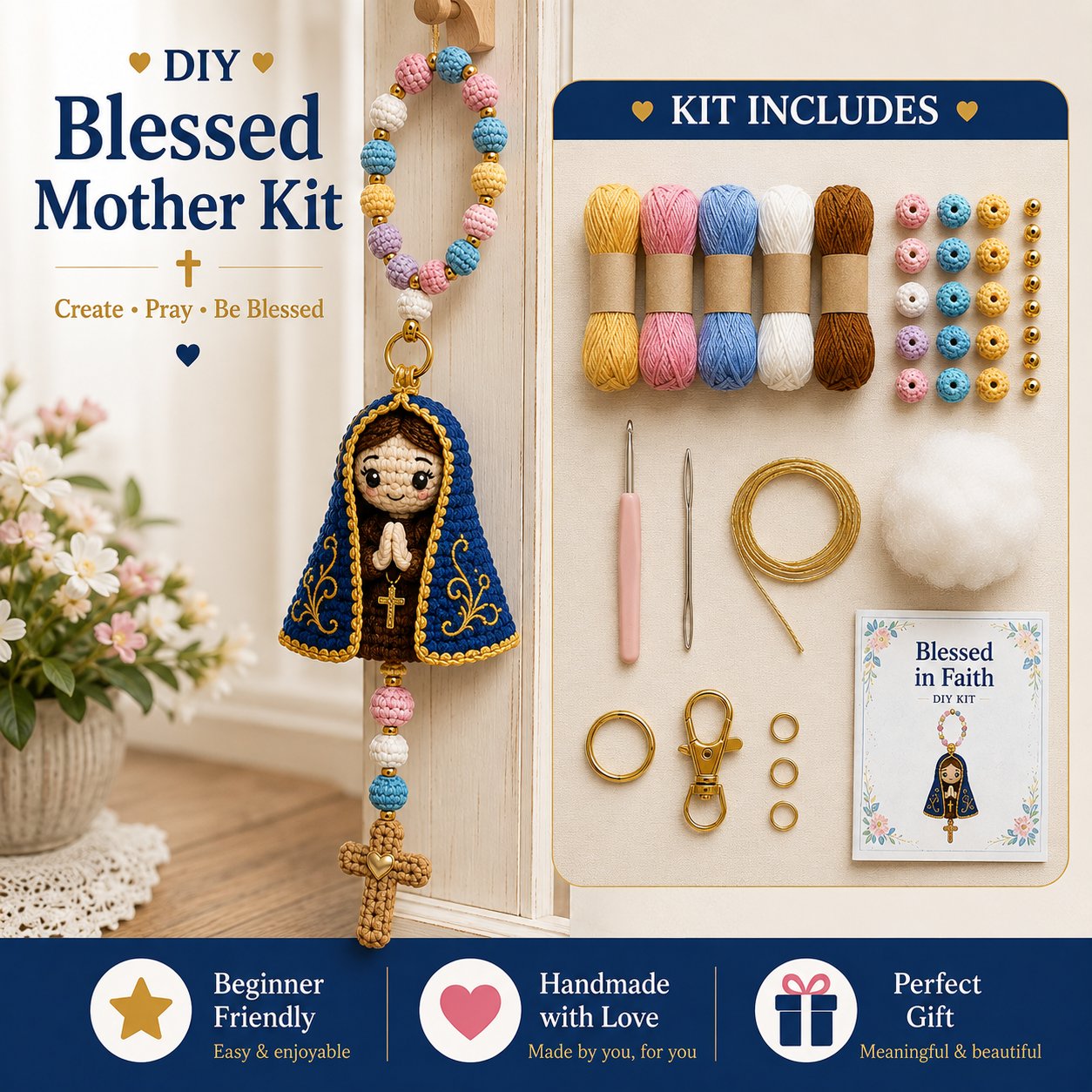 📦Limited Stock🎁Buy 3 Get 1 Free (Add 4 to your cart) ⏳Now 49% OFF |🧶DIY Crochet Kit – Create Your Own Faith-Inspired Decoration
