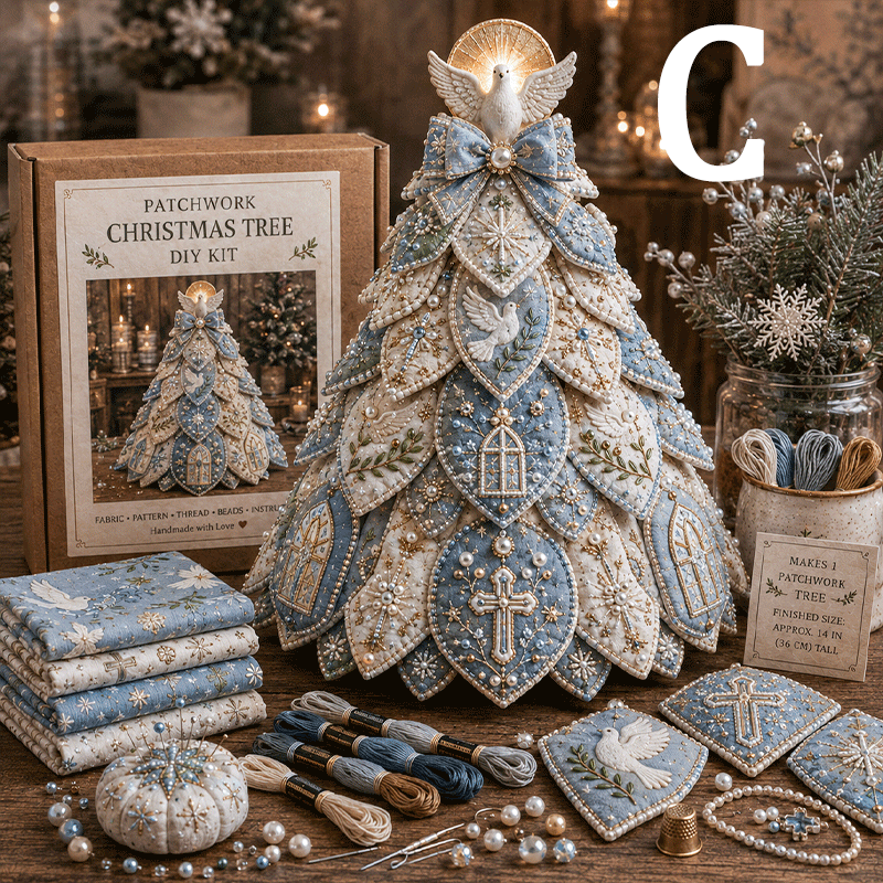 🔥49% Off Last Day -✝️ Religious-Themed Beaded & Quilted Christmas Tree DIY Kit
