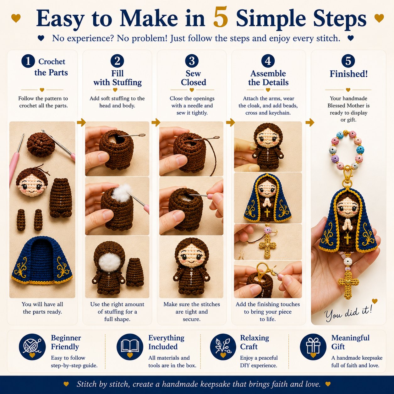📦Limited Stock🎁Buy 3 Get 1 Free (Add 4 to your cart) ⏳Now 49% OFF |🧶DIY Crochet Kit – Create Your Own Faith-Inspired Decoration