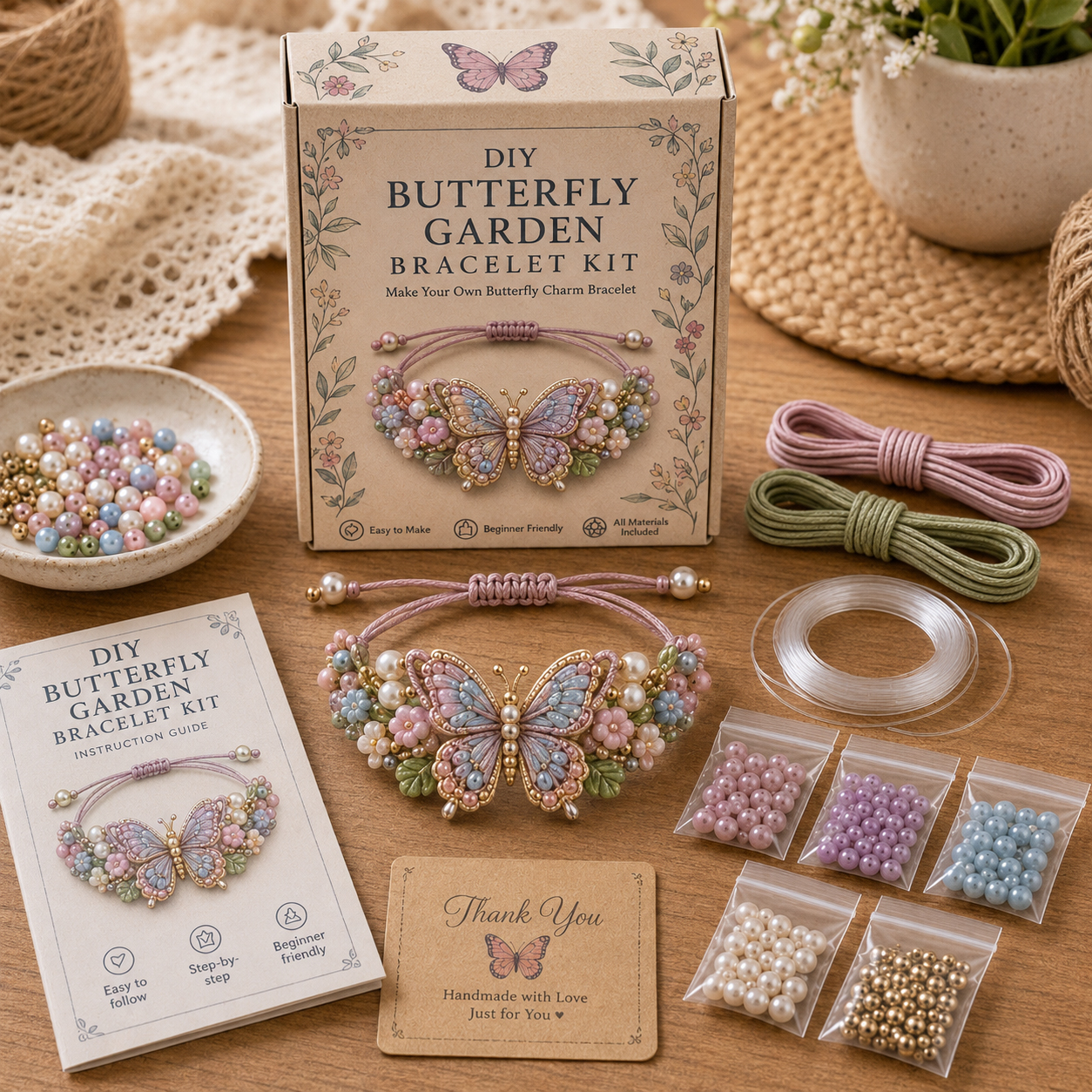 🦋🌼Enchanted Garden Charm Bracelet DIY Kit Series✨🐝🐞