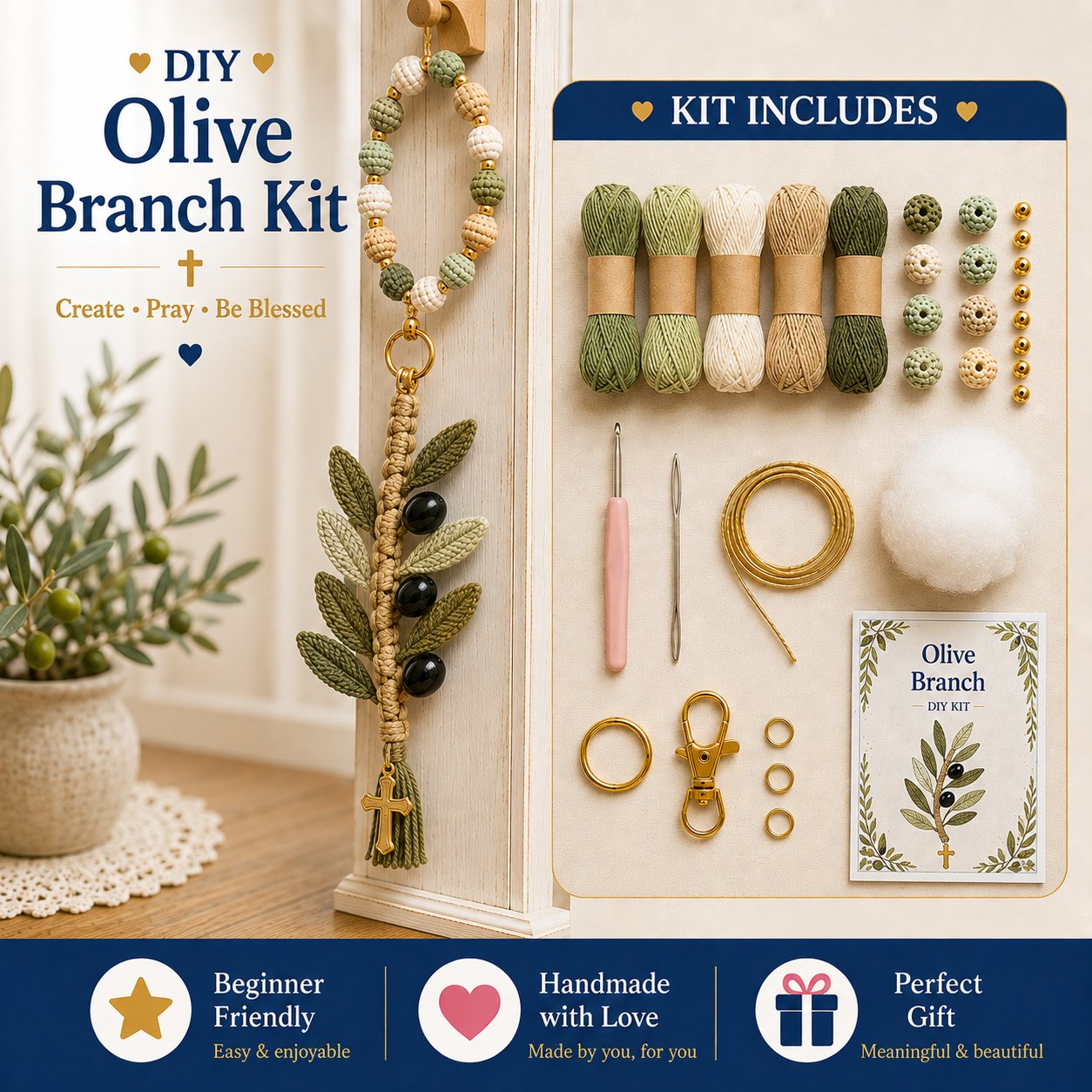 📦Limited Stock🎁Buy 3 Get 1 Free (Add 4 to your cart) ⏳Now 49% OFF |🧶DIY Crochet Kit – Create Your Own Faith-Inspired Decoration