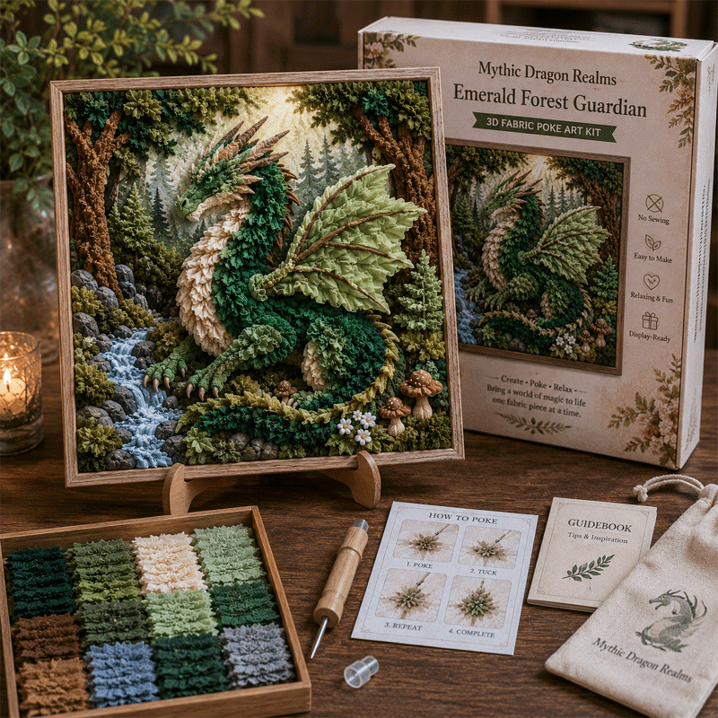 🔥50% Off Last Day🔥🐉 Mythic Dragon Realms 3D Fabric Poke Art Kit