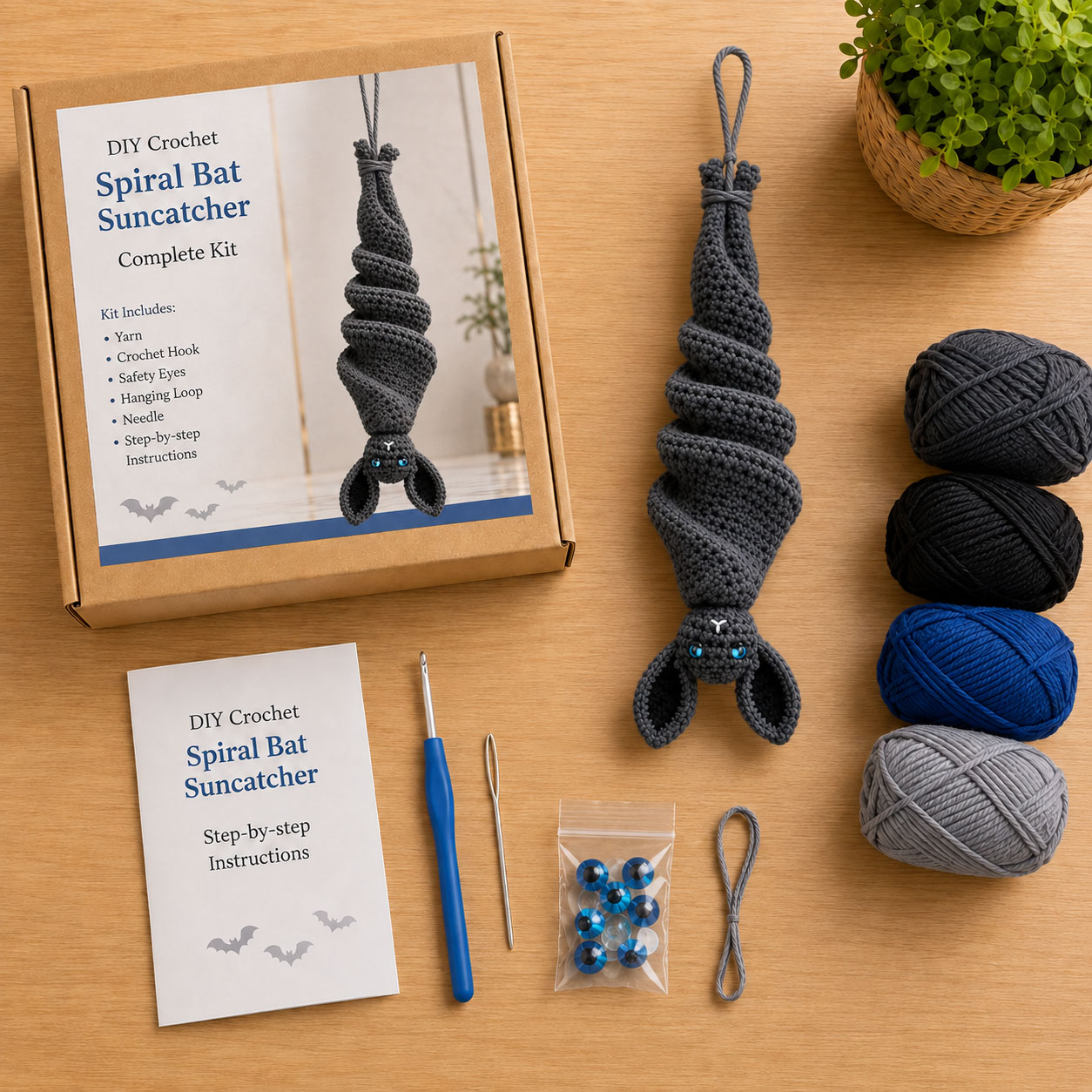 🔥 49% OFF – 🦇 Crochet Bat Wind Spinner DIY Kit📦Limited Stock❗️Buy 3 Get 1 FREE（4PCS）🔥