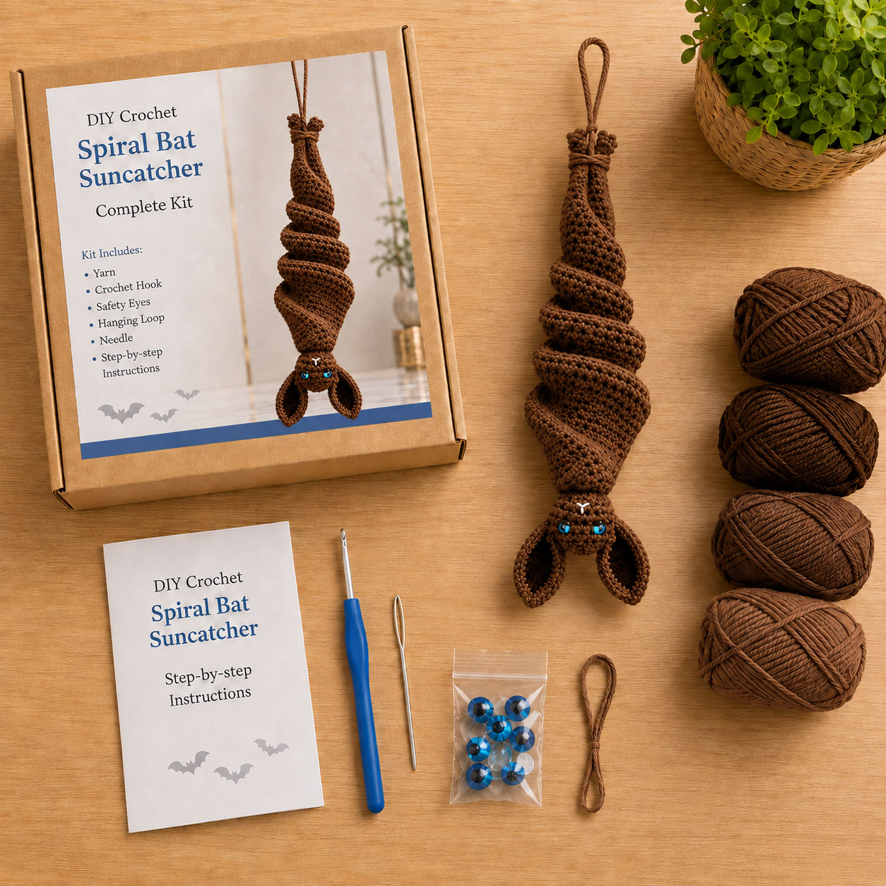 🔥 49% OFF – 🦇 Crochet Bat Wind Spinner DIY Kit📦Limited Stock❗️Buy 3 Get 1 FREE（4PCS）🔥