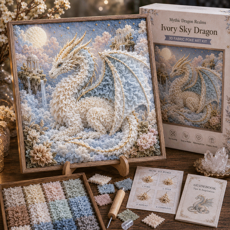 🔥50% Off Last Day🔥🐉 Mythic Dragon Realms 3D Fabric Poke Art Kit