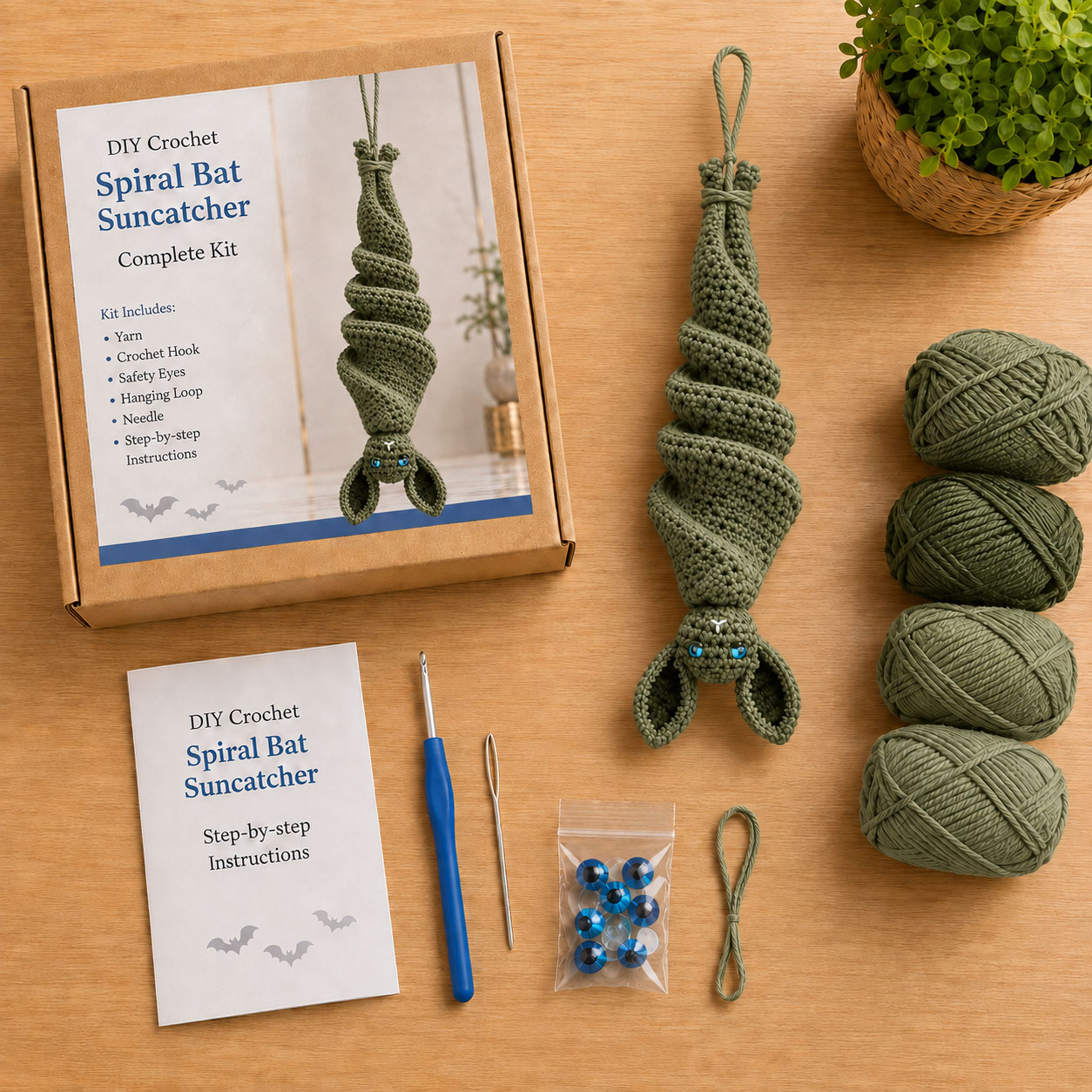 🔥 49% OFF – 🦇 Crochet Bat Wind Spinner DIY Kit📦Limited Stock❗️Buy 3 Get 1 FREE（4PCS）🔥
