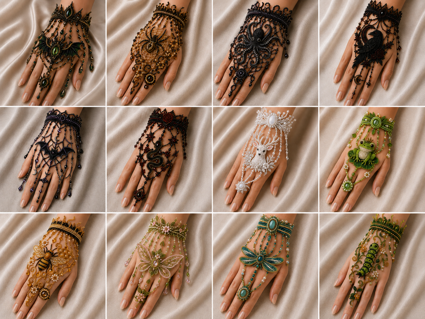 ✨ Magical Worlds DIY Beaded Hand Bracelet Collection – Create Your Own Wearable Art