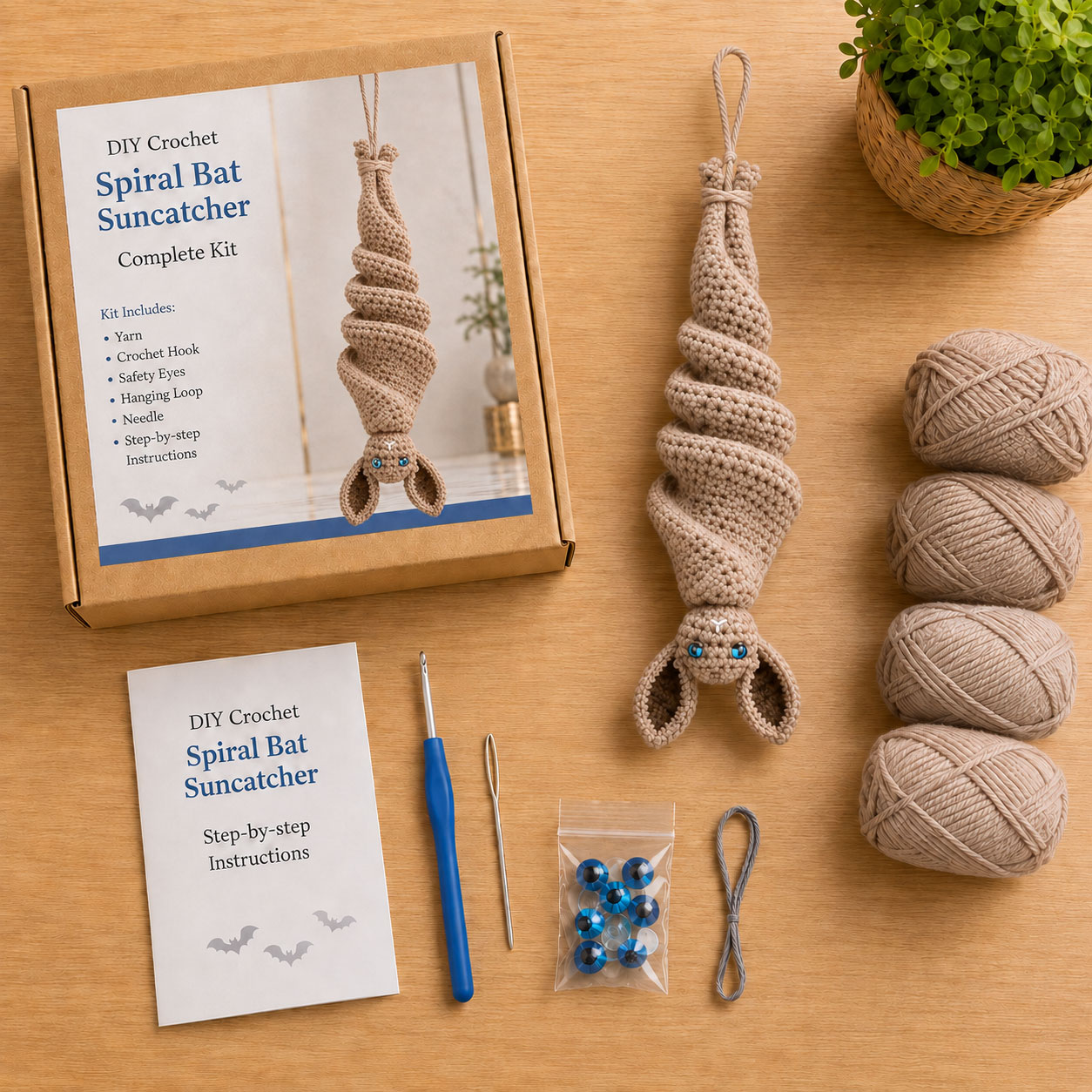 🔥 49% OFF – 🦇 Crochet Bat Wind Spinner DIY Kit📦Limited Stock❗️Buy 3 Get 1 FREE（4PCS）🔥