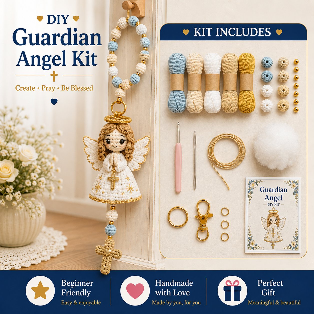 📦Limited Stock🎁Buy 3 Get 1 Free (Add 4 to your cart) ⏳Now 49% OFF |🧶DIY Crochet Kit – Create Your Own Faith-Inspired Decoration