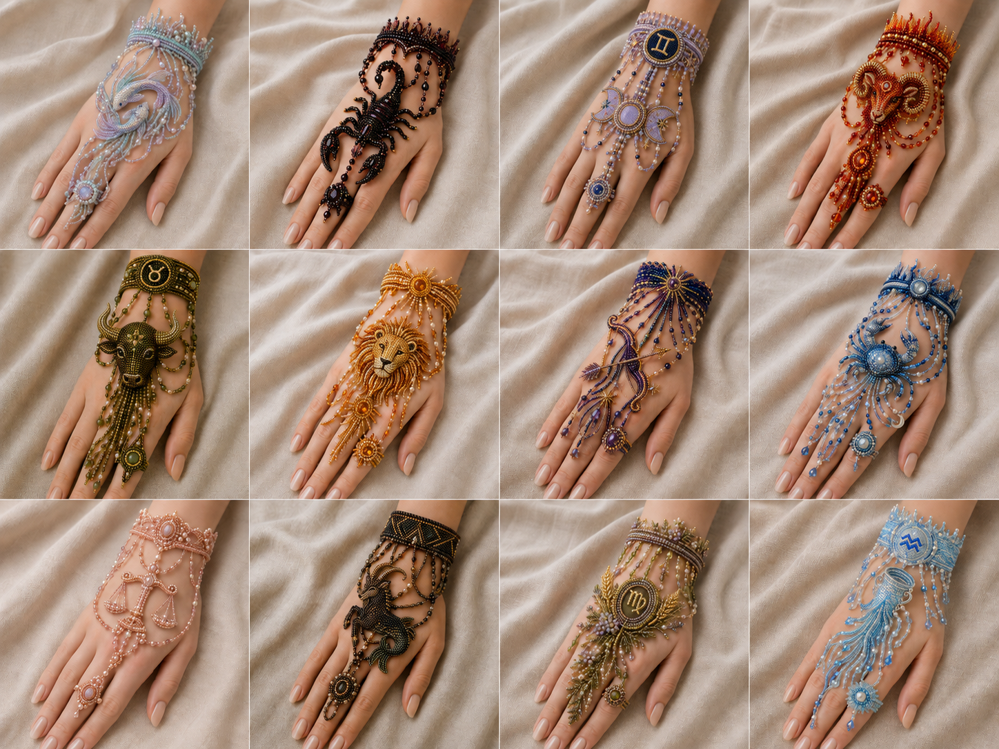 ✨ Magical Worlds DIY Beaded Hand Bracelet Collection – Create Your Own Wearable Art