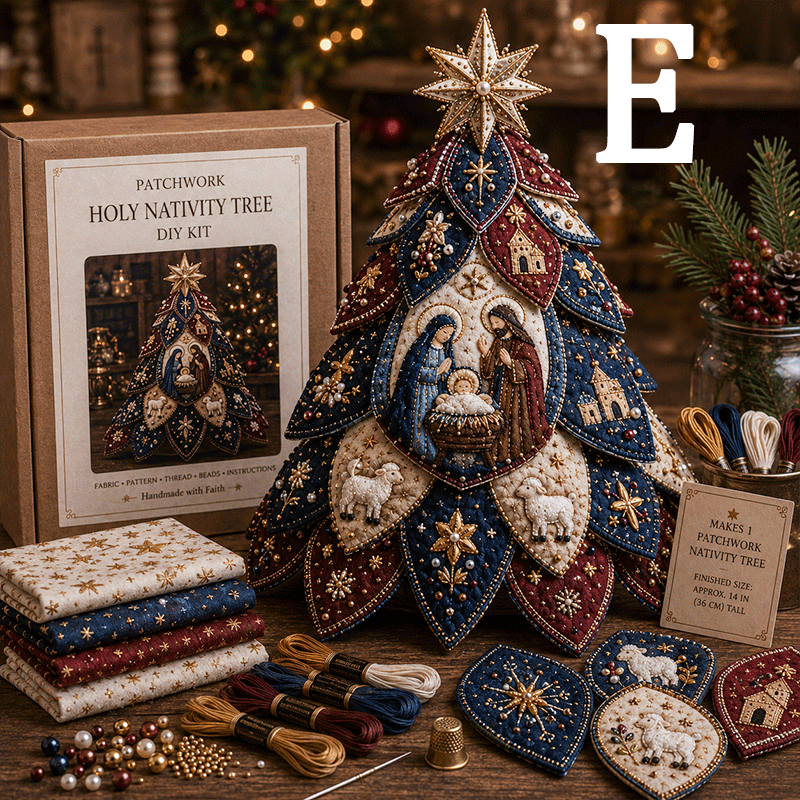 🔥49% Off Last Day -✝️ Religious-Themed Beaded & Quilted Christmas Tree DIY Kit
