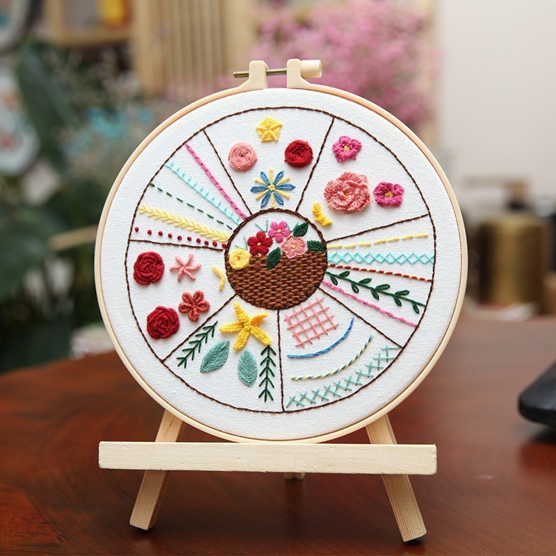 Animal embroidery practice (Basic 3-piece set)--DIY novice teaching material package