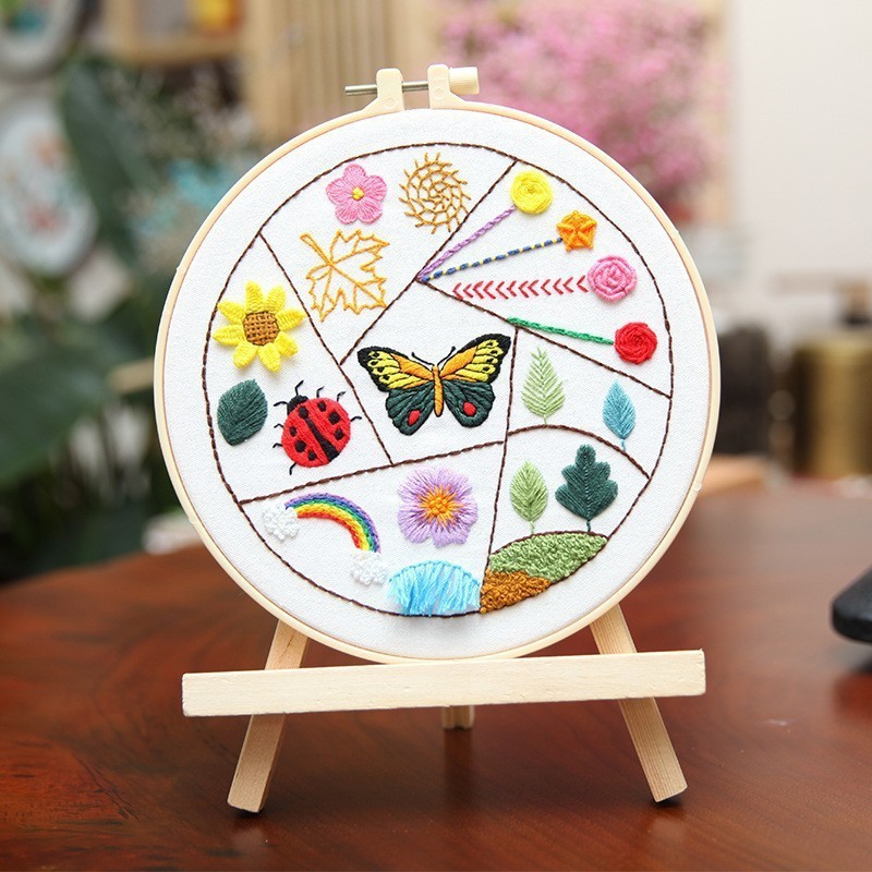 Animal embroidery practice (Basic 3-piece set)--DIY novice teaching material package